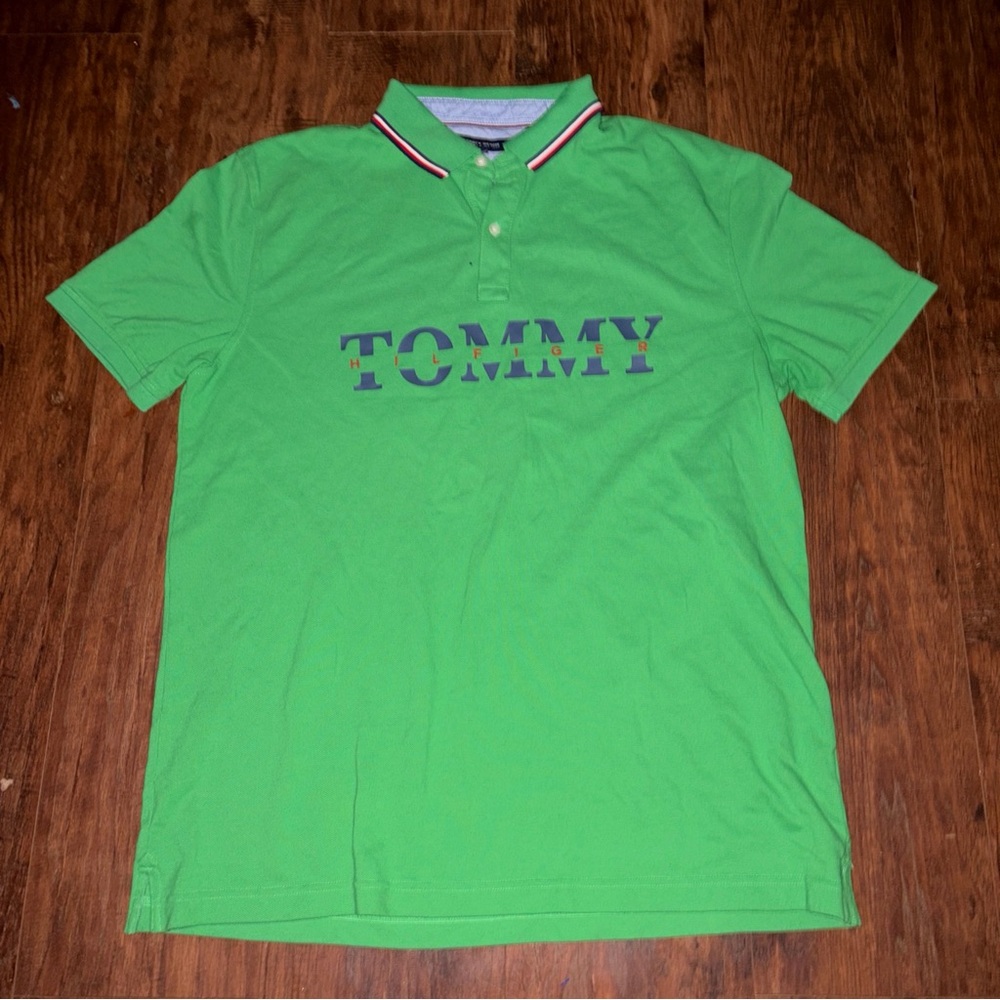 Tommy Hilfiger Classic Cotton Blend Polo Style Short Sleeve Shirt Size XL